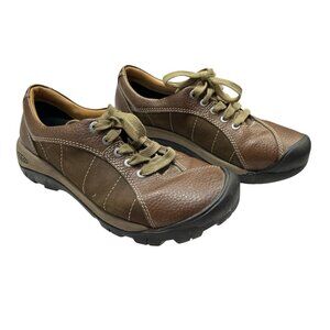 Keen Presido Shoe Womens 8 Brown Leather Lace Up Sneakers Casual Hiking Trail